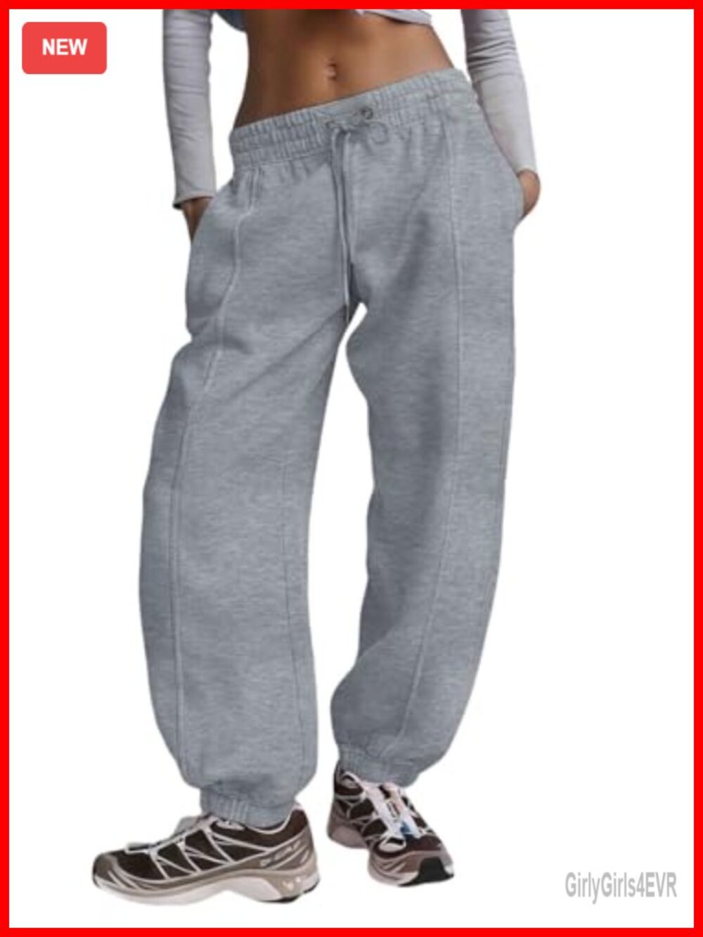 Women's Baggy Barrel Sweatpants Wide Leg Elastic Waist Joggers Lounge Pants